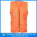Garment Factory High Visibility Safety Orange Vest with Reflective Material